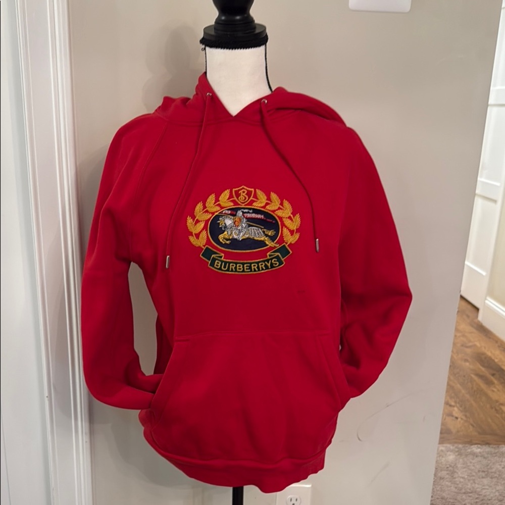 Burberry Red Sweatshirt with Gold Crown Logo